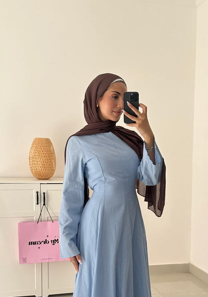Waisted Maxi Dress- Blue