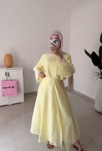 Layered Skirt Set-Yellow