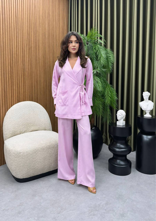 Tie Kimono Set- Pink
