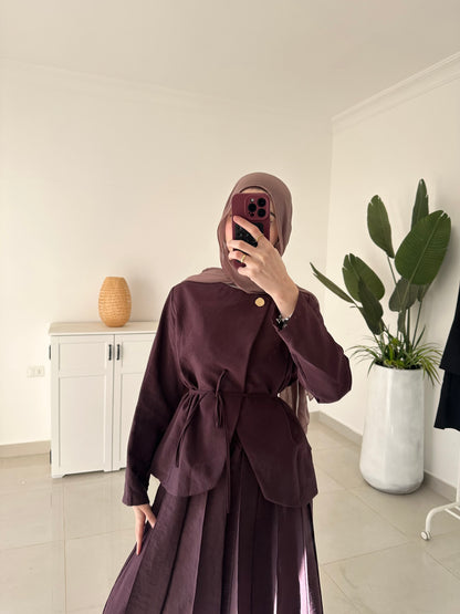 Daiana Skirt Set- Burgundy