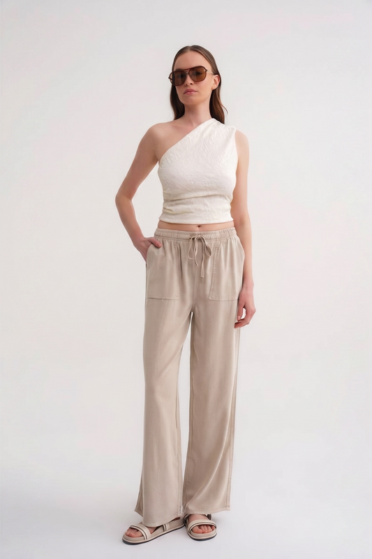 Cotton Linen Pants- Beige
