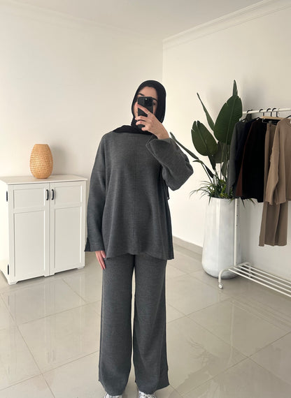 Oversized Triko Set- Gray
