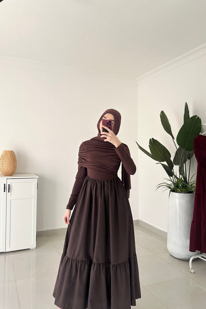 Yasmeen Dress- Brown