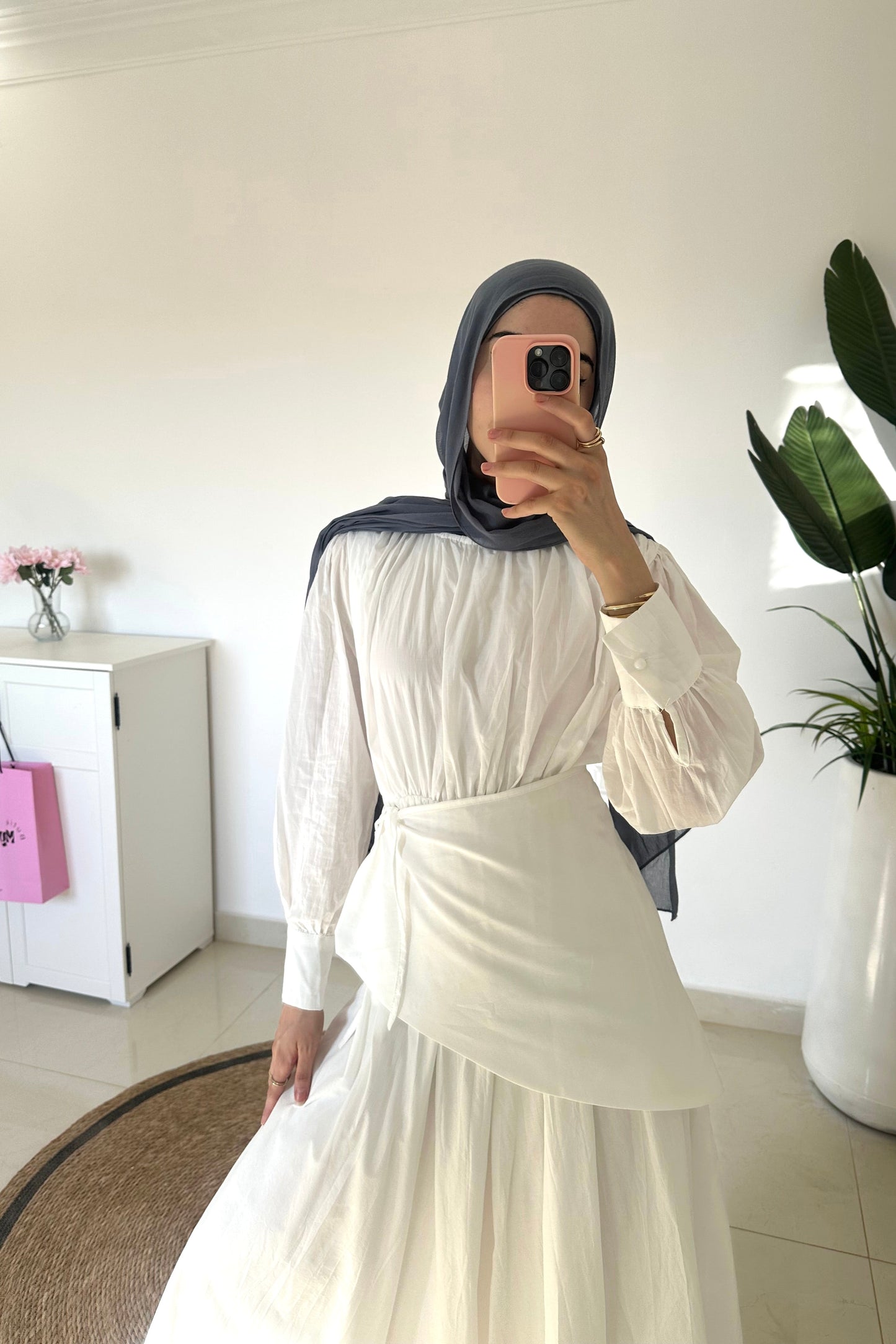 Maxi Dress With Overskirt-White