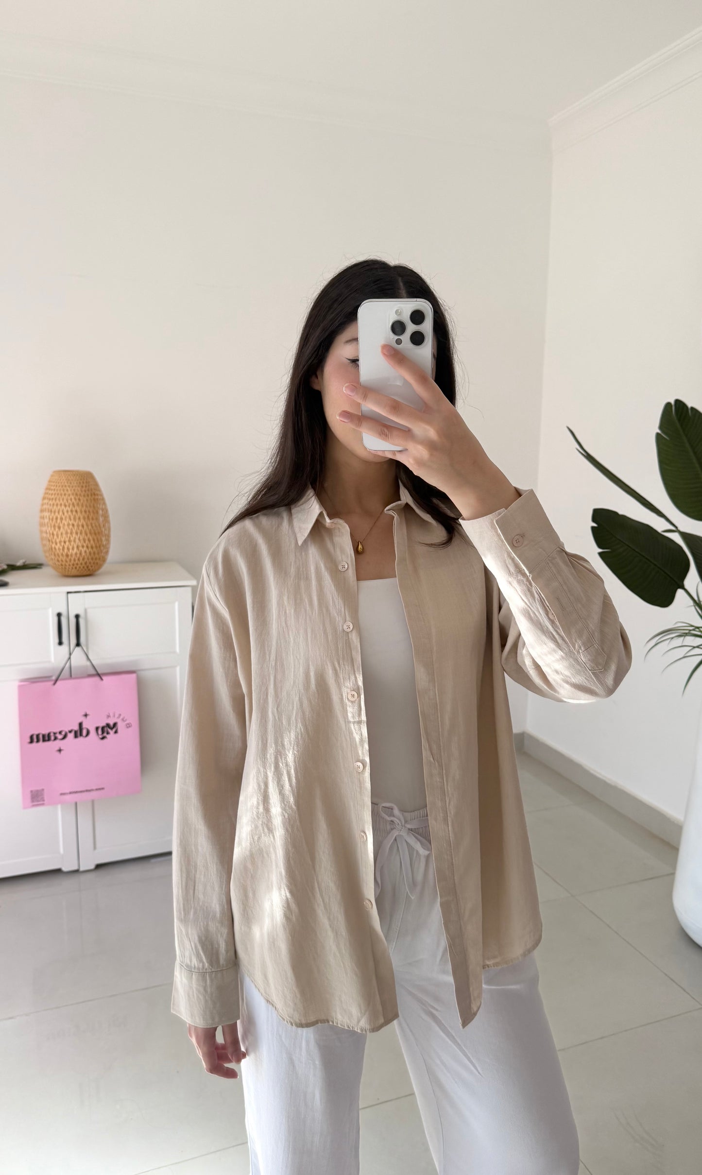 Linen Shirt- Beige