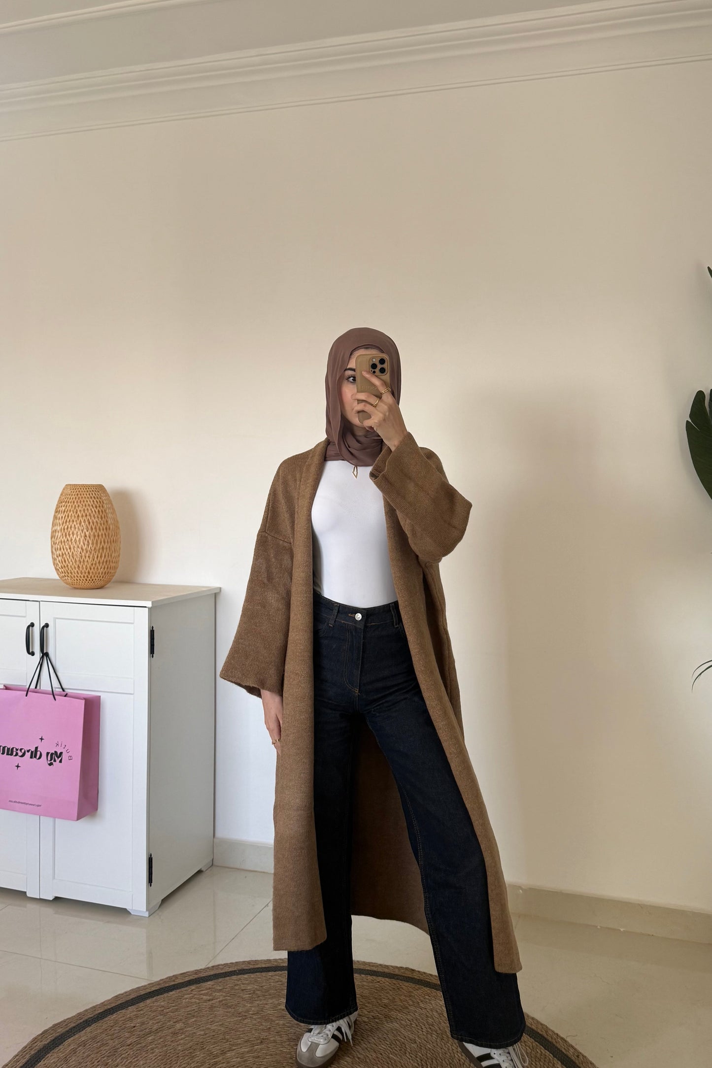 Long Oversized Cardigan- Camel