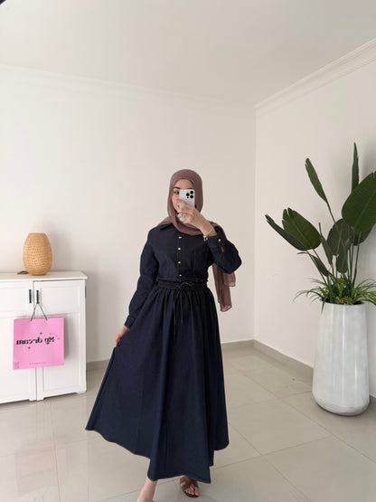 Skirt Denim Set- Navy Blue