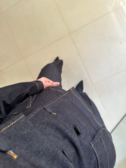 Waisted denim set-Navy blue