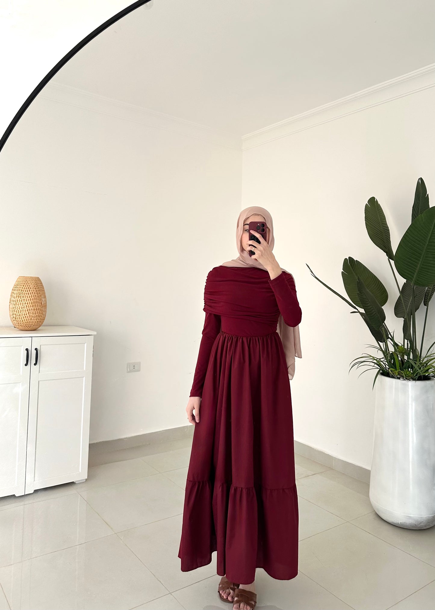 Yasmeen Dress- Maroon