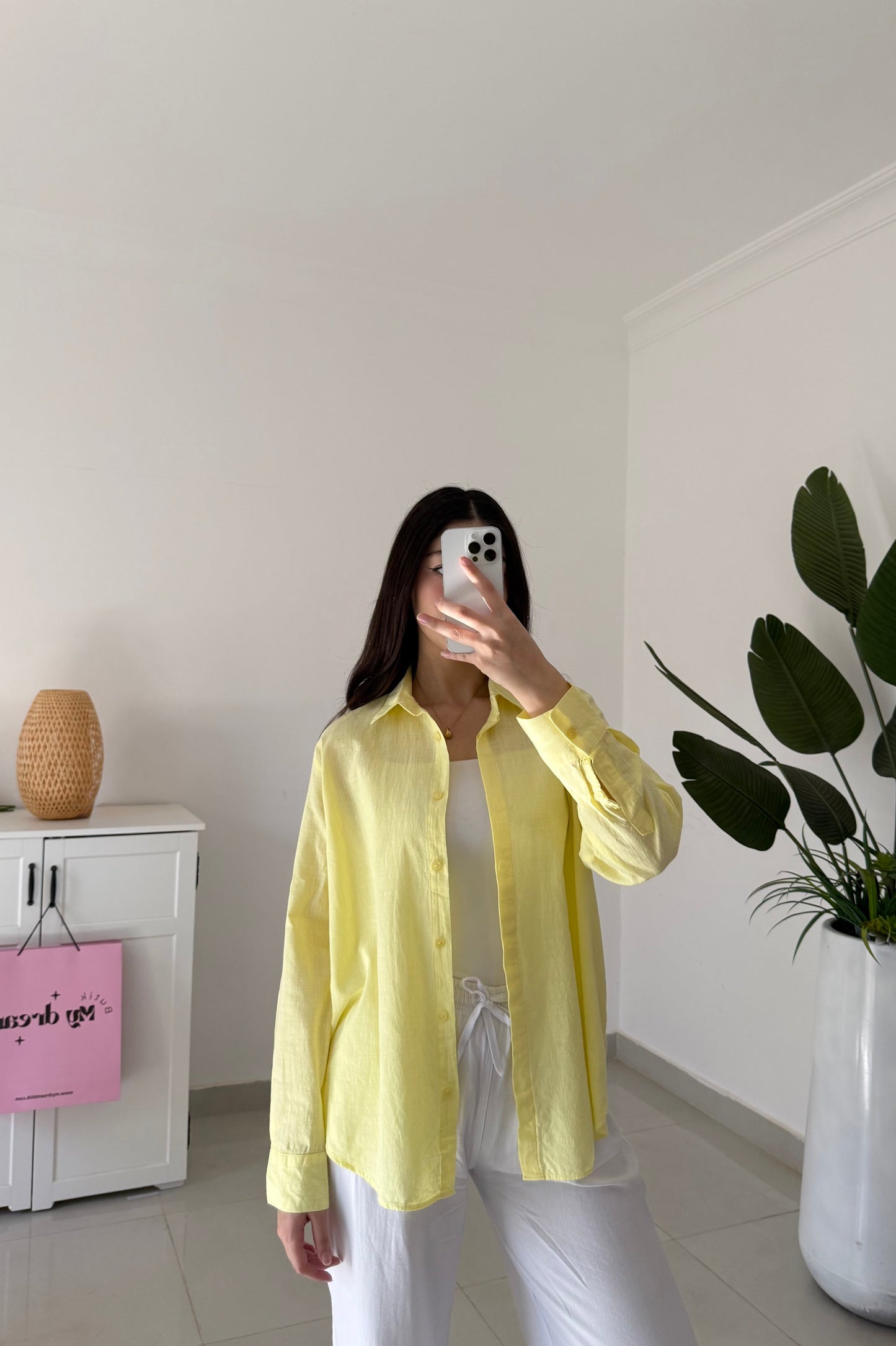 Linen Shirt- Yellow