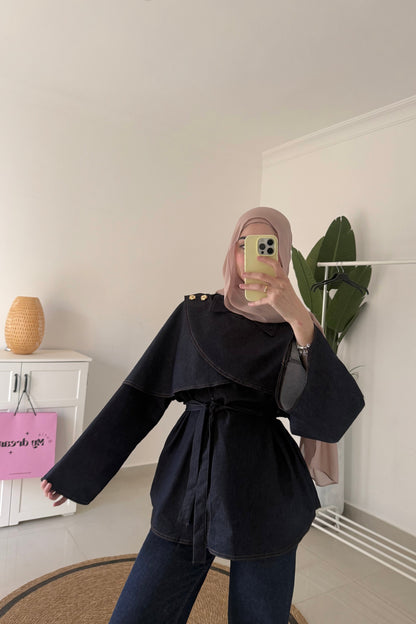 Denim Shirt With Cape