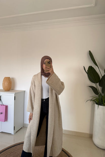 Long Oversized Cardigan- Beige