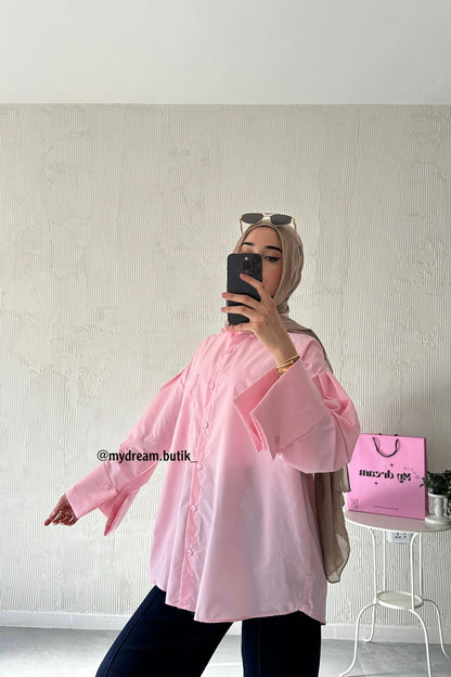 Oversized Shirt- Pink